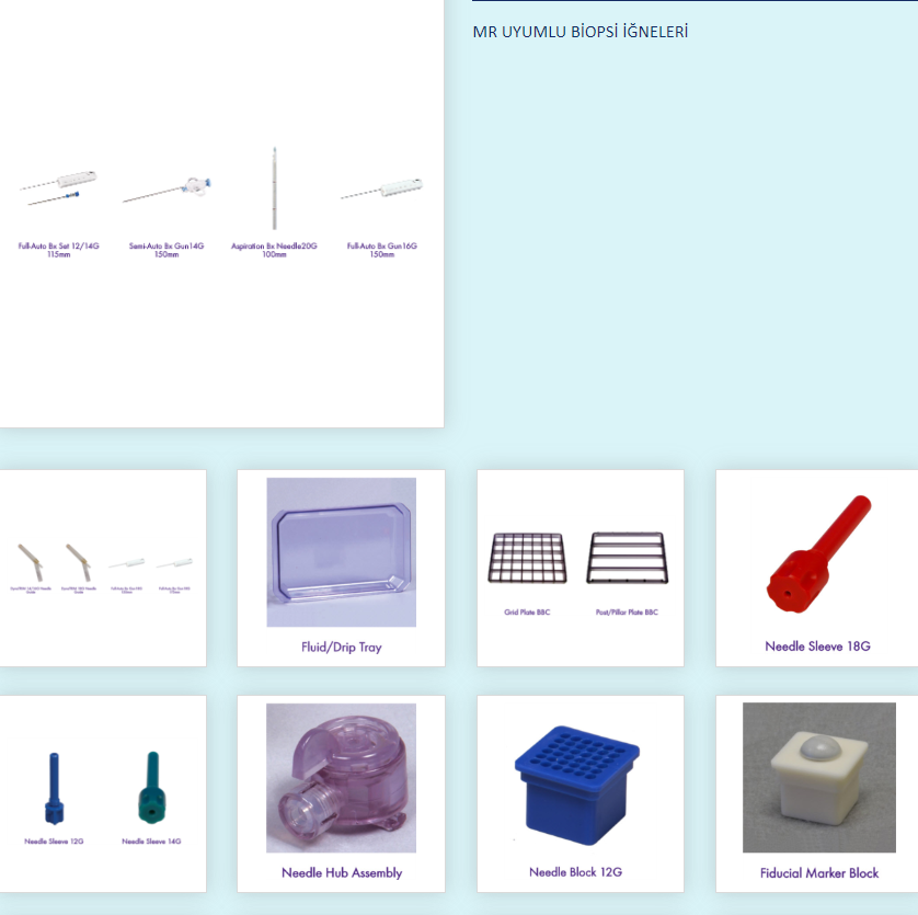 MR UYUMLU BİOPSİ İĞNE VE AKSESUARLARI