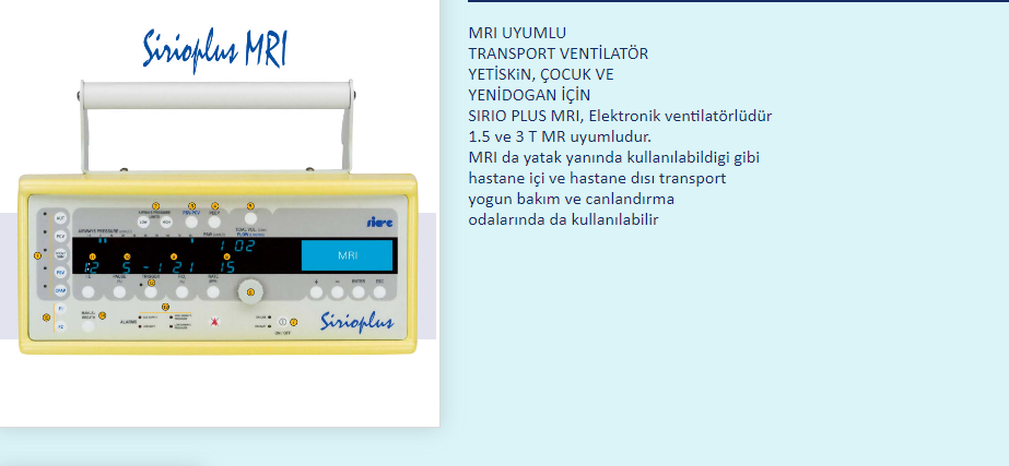 Sirio Plus MRI Tranport Ventilatör